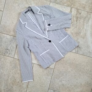 Pinstripe Cotton Blazer Jacket | Liz Claiborne